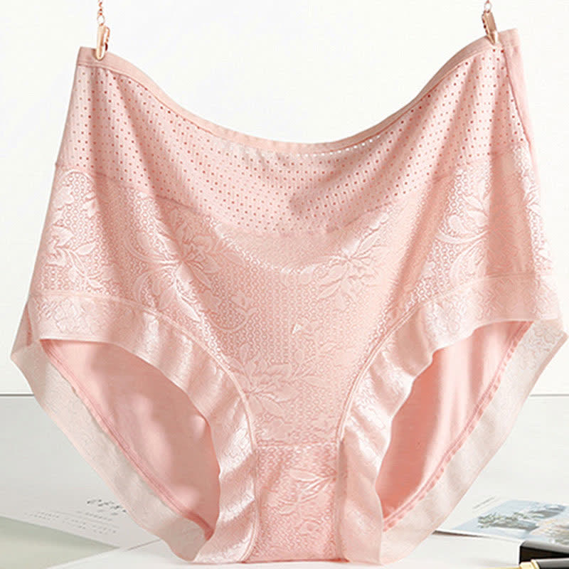 High-Waisted Thin Panty(5 Pairs) - Pink - 5XL - image 14