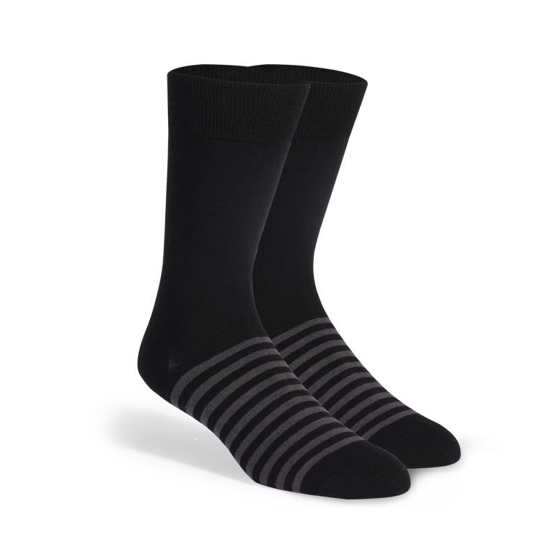 Plus Size Color Stripes Crew Socks(6 Pairs)