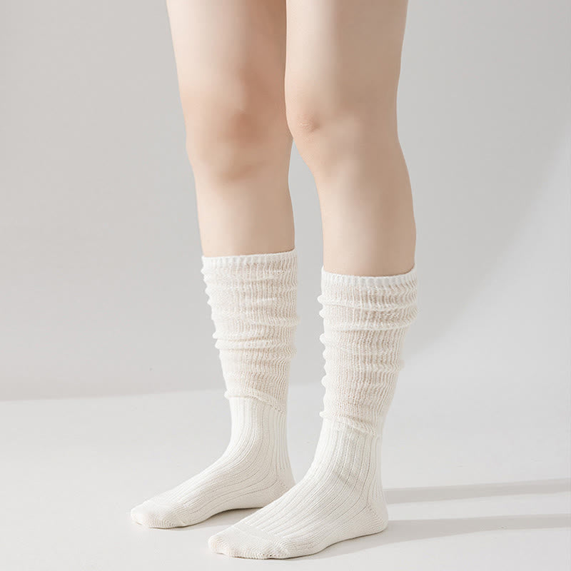 Solid Color Stylish Slouch Socks(3 Pairs)