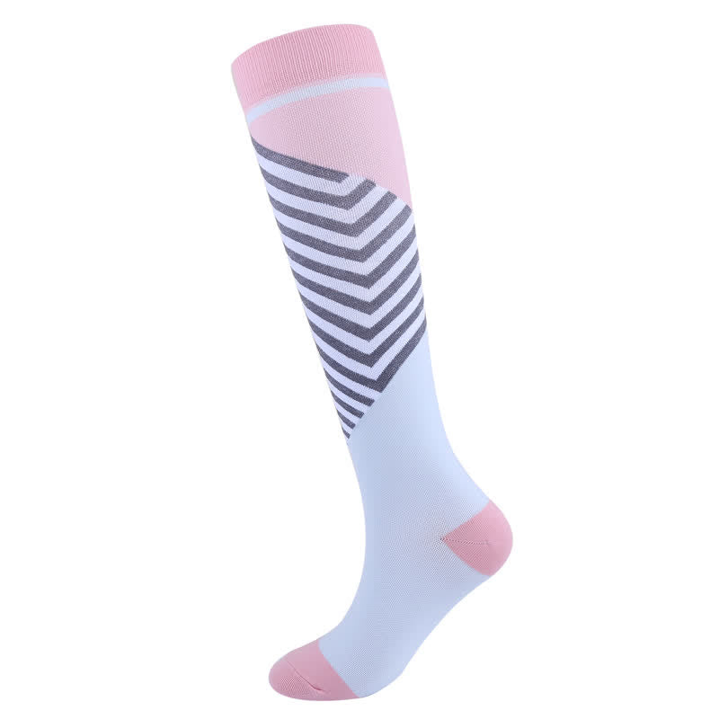Colored Rhombus Compression Socks(5 Pairs)