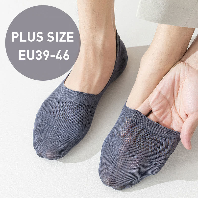Plus Size Mesh Elasticity No Show Socks(5 Pairs)
