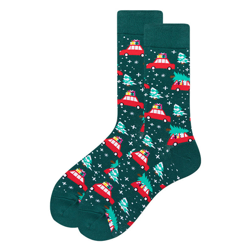 Plus Size Christmas Stretchy Novelty Crew Socks(6 Pairs) - image 5
