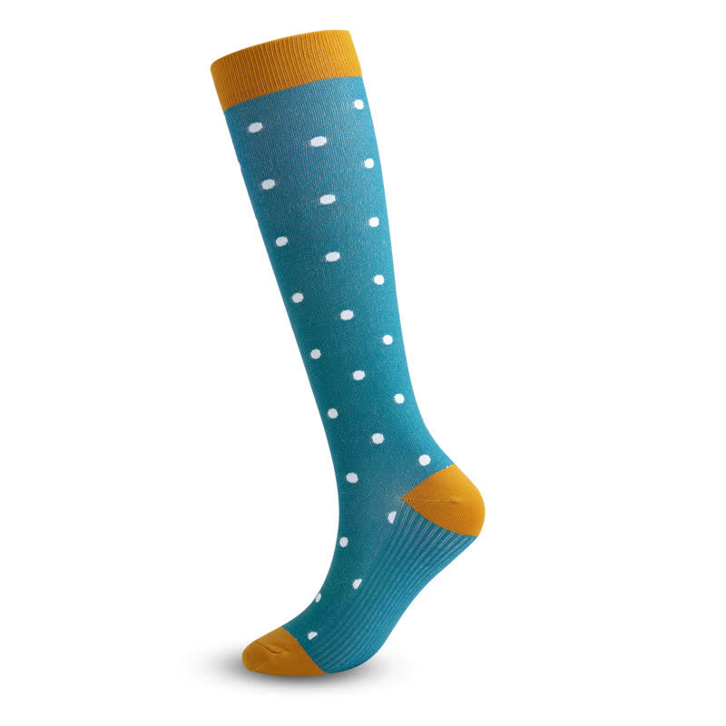 Colored Rhombus Compression Socks(5 Pairs)