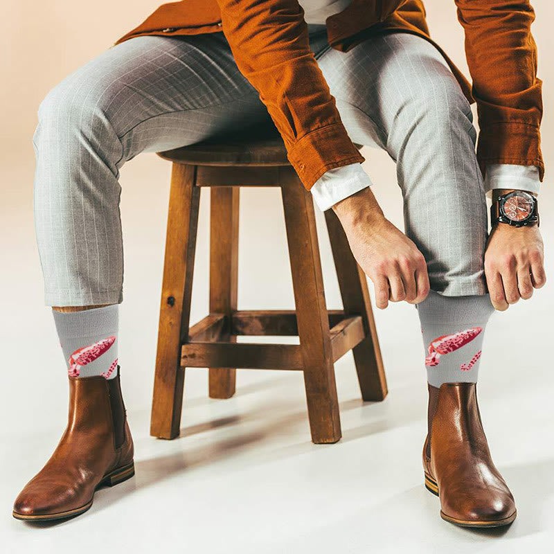 Plus Size Marine Series Fun Crew Socks(5 Pairs)