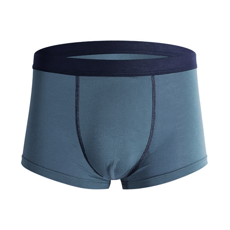 Plus Size Solid Color Fly Boxer Briefs(6 Packs) - Light Blue - 7XL - image 6