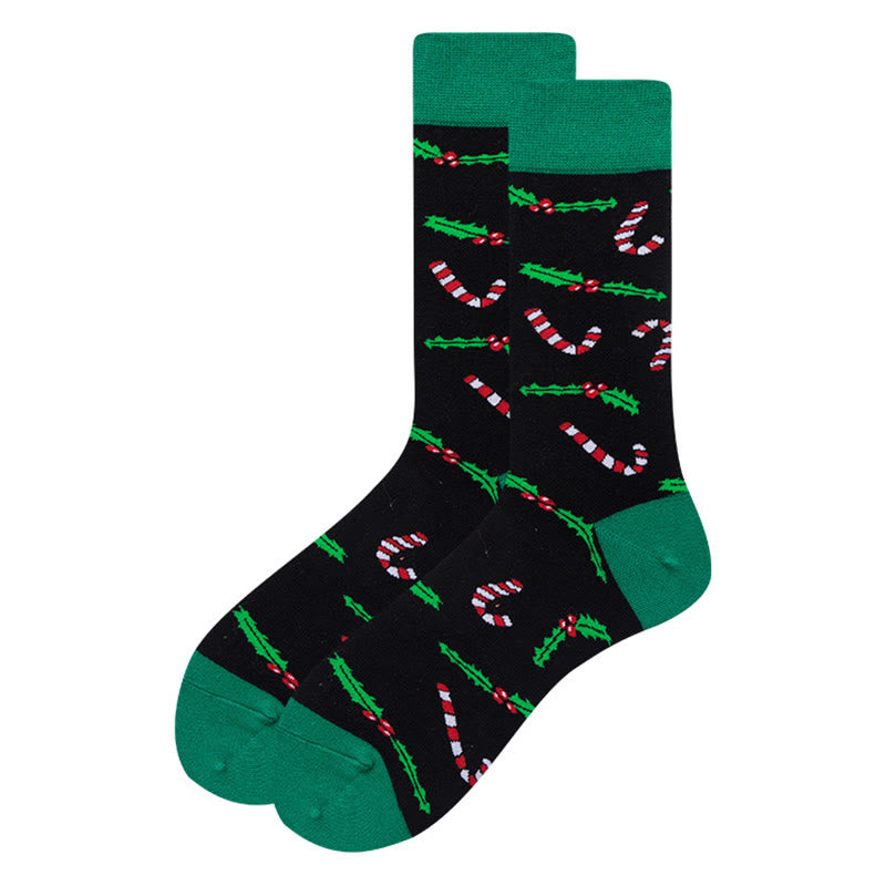 Plus Size Christmas Stretchy Novelty Crew Socks(6 Pairs) - image 2