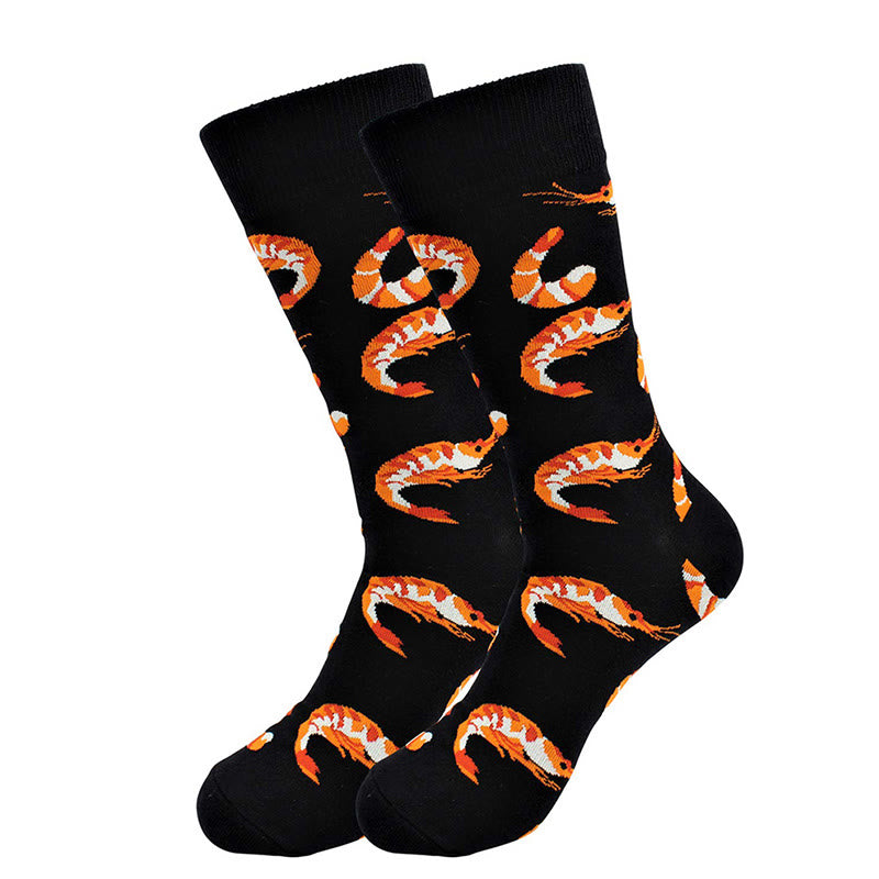 Plus Size Marine Series Fun Crew Socks(5 Pairs)