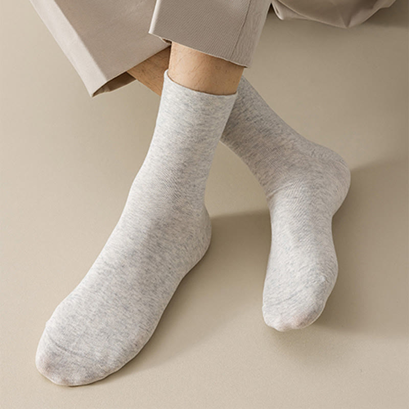 Plus Size Solid Color Breathable Quarter Socks(5 Pairs)