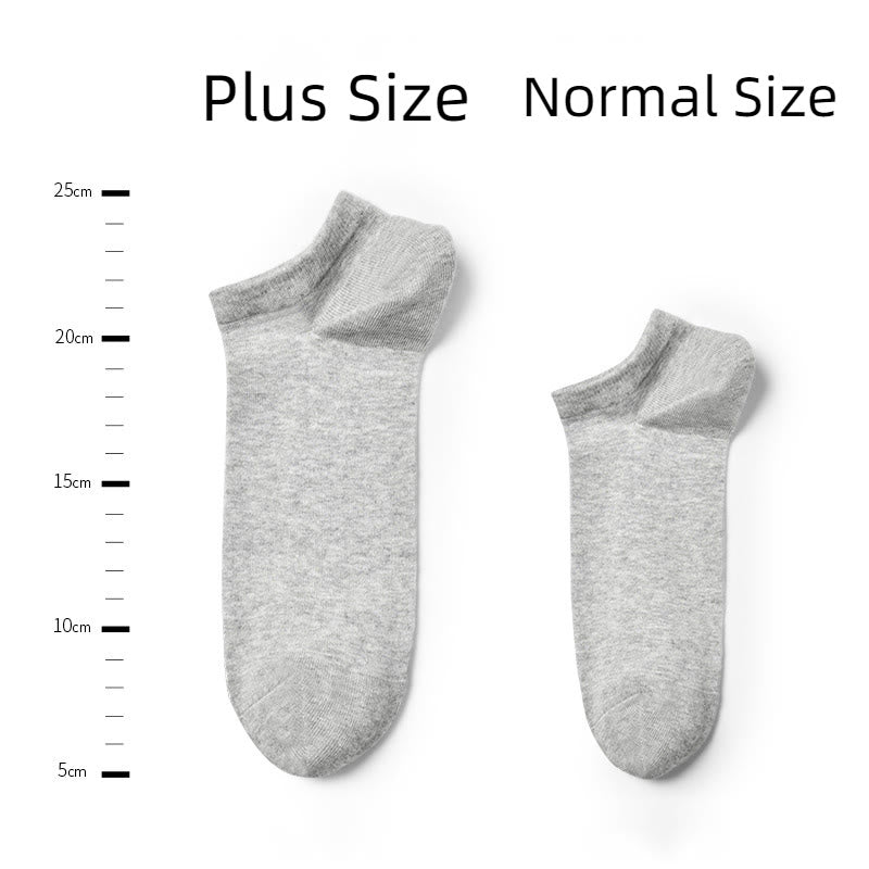 100% Cotton Plus Size Ankle Socks(6 Pairs)