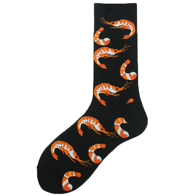 Plus Size Marine Series Fun Crew Socks(5 Pairs)