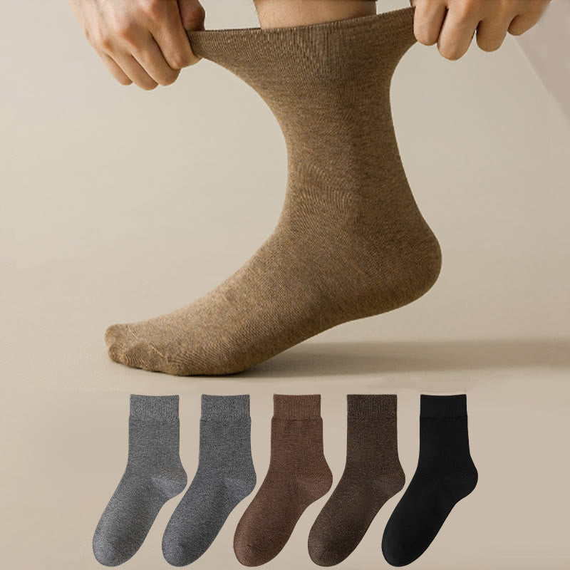 Plus Size Solid Color Breathable Quarter Socks(5 Pairs)