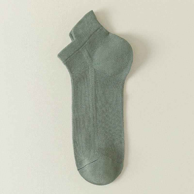 Mesh Breathable Ankle Socks(7 Pairs) - Army Green - EU44-50(US10-15) - image 14