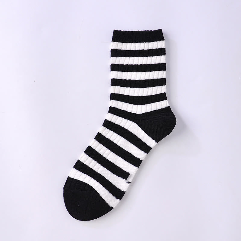 Plus Size Sports Striped Quarter Socks(8 Pairs)