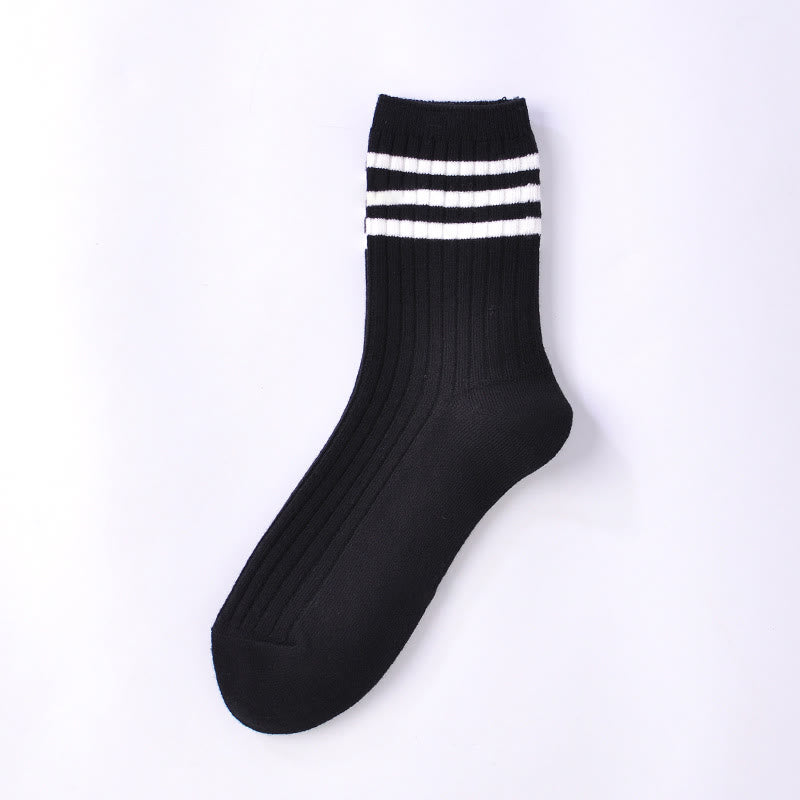 Plus Size Sports Striped Quarter Socks(8 Pairs)