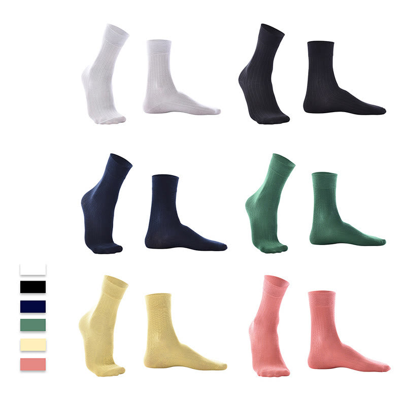 Candy Color Breathable Crew Socks(6 Pairs)