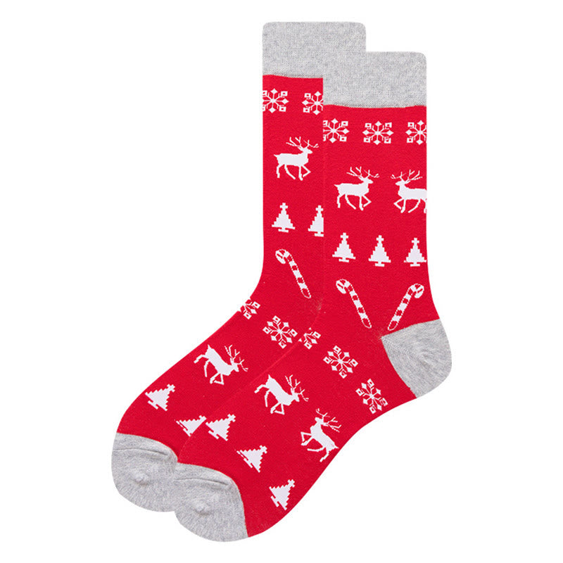 Plus Size Christmas Stretchy Novelty Crew Socks(6 Pairs) - image 7