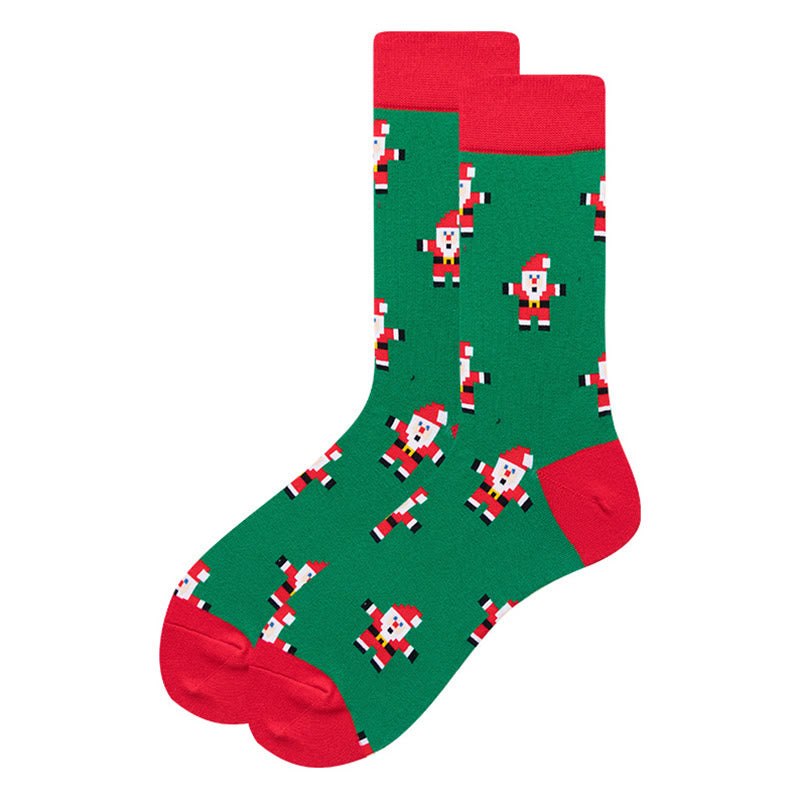 Plus Size Christmas Stretchy Novelty Crew Socks(6 Pairs) - image 3