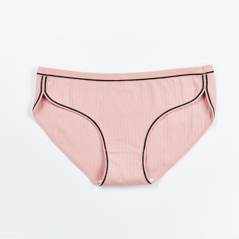 Low Rise Cotton Panty(5 Pairs) - Pink - 4XL - image 13