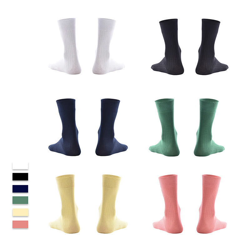 Candy Color Breathable Crew Socks(6 Pairs)