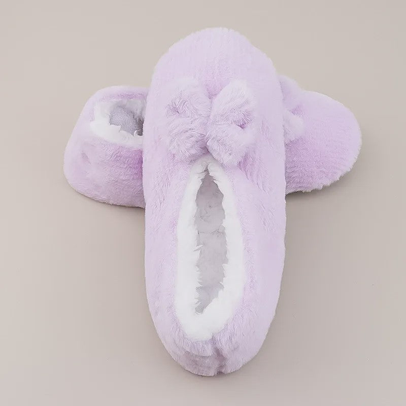 Lavender Bow Plush Slipper Socks - image 11