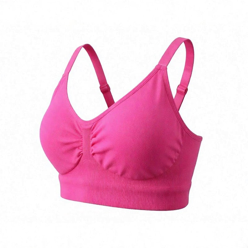 Ruched Seamless Wireless Bra - Rose - 3XL - image 7