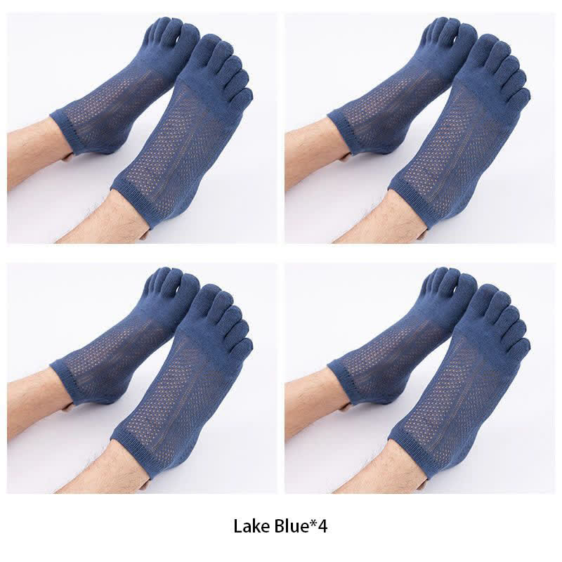 Five Toes Cotton Alignment Socks(4 Pairs) - Lake Blue - EU38-45(US5-11) - image 9
