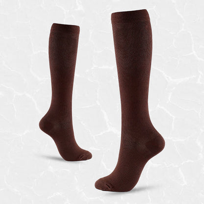 Plus Size Solid Color Anti-slip Compression Socks(6 Pairs) - image 11