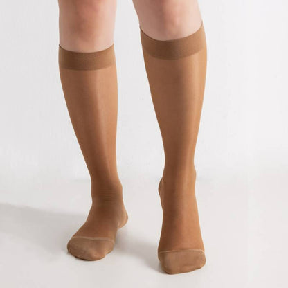 Pure Color Sheer Compression Socks - Skin - XL - image 0