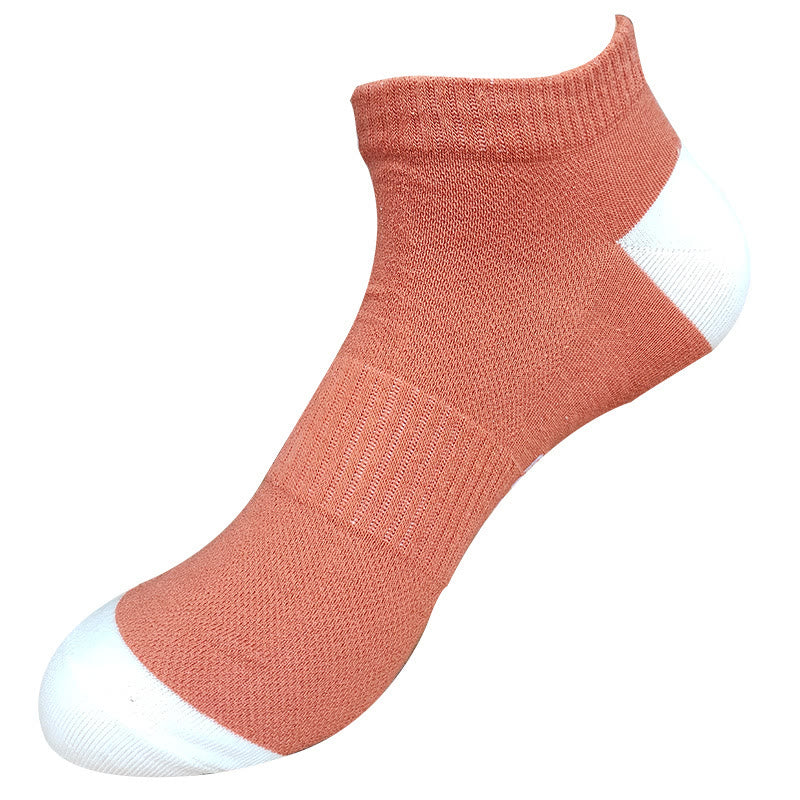 Letter Mesh Ankle Socks(5 Pairs) - Orange - EU42-48(US8-13) - image 12