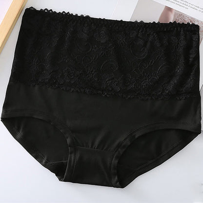 High Cut Lace Panty(4 Packs) - Black - 6XL - image 10