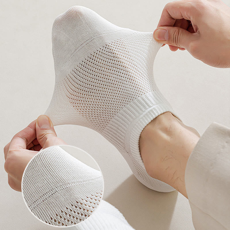 Mesh Cotton No Show Socks(5 Pairs) - image 3