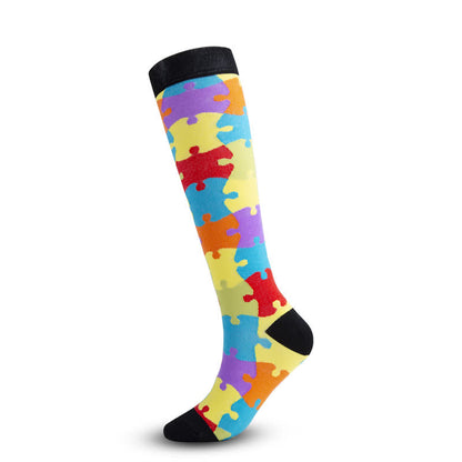 Colorful Puzzle Compression Socks(4 Pairs) - image 5