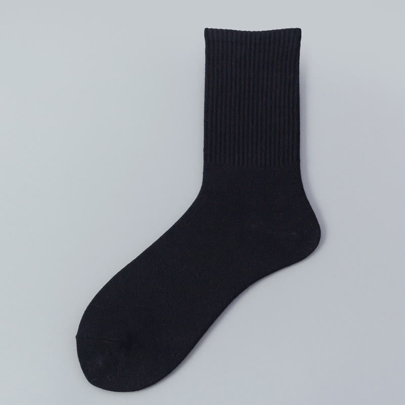Breathable Soft Cotton Socks(3 Pairs) - 43-48 - Black - image 8