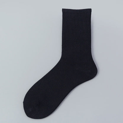 Breathable Soft Cotton Socks(3 Pairs) - 43-48 - Black - image 8