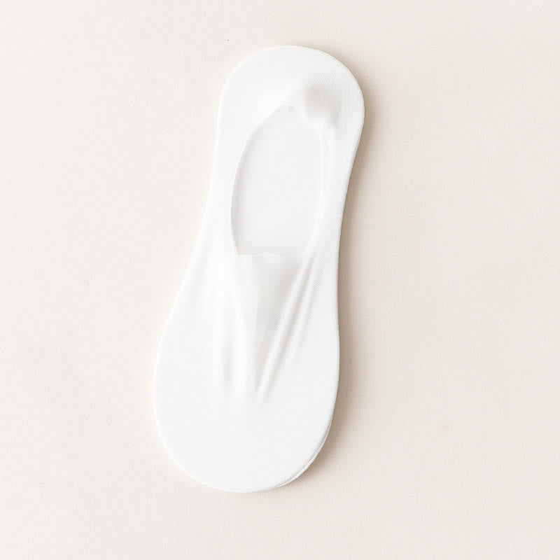 Ice Silk No Show Socks(5 Pairs) - White - EU35-38(US5-7) - image 12
