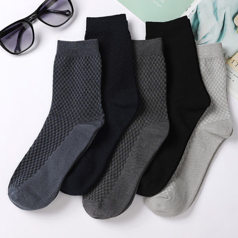 Bamboo Fiber Quarter Socks(5 Pairs) - Multicolor - EU41-48(US7.5-13) - image 0