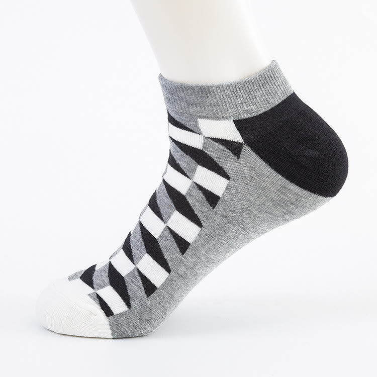 Diamond Patterns Ankle Socks(5 Pairs) - image 3