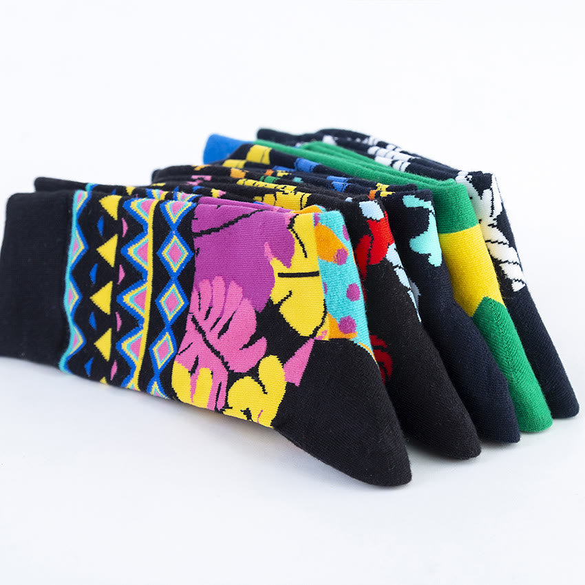 Abstract Pattern Crew Socks(5 Pairs) - image 9