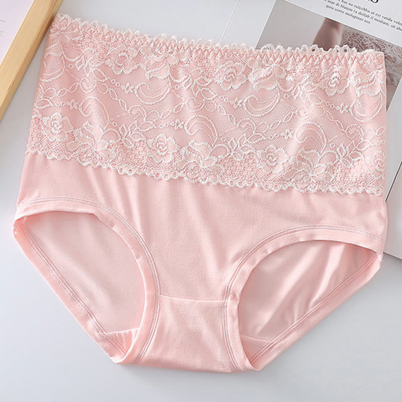 High Cut Lace Panty(4 Packs) - Pink - 6XL - image 12