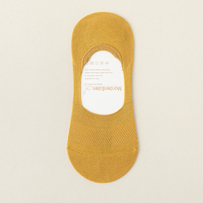 Mesh Breathable No Show Socks(5 Pairs) - Yellow - EU39-46(US5-12) - image 22