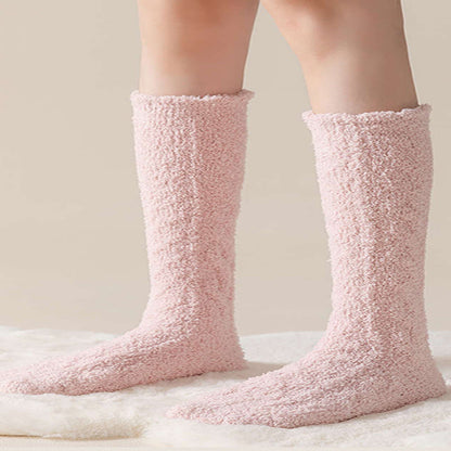 Coral Fleece Thermal Knee High Socks(5 Pairs) - image 0