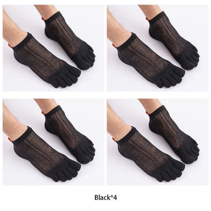 Five Toes Cotton Alignment Socks(4 Pairs) - Black - EU38-45(US5-11) - image 6