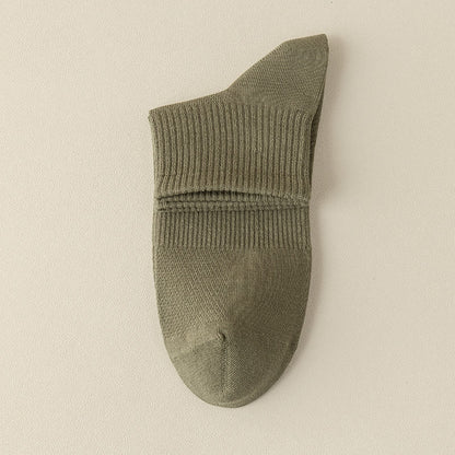 Seamless Mesh Quarter Socks(5 Pairs) - Army Green - EU39-46(US5-12) - image 19