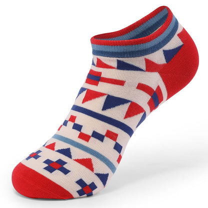 Plus Size Color Contrast Ankle Socks(5 Pairs)