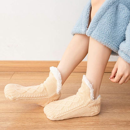 Plus Size Lamb Wool Warm Indoor Slipper Socks(2 Pairs) - image 7