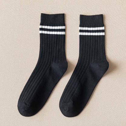 Striped Soft Diebetic Quarter Socks(6 Pairs) - 43-48 - Black - image 8