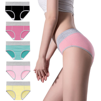 High-Waisted Cotton Antibacterial Panty(5 Pairs) - image 1