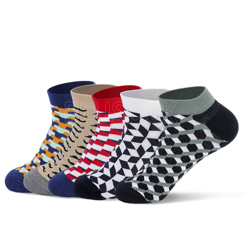Irregular Patterns Ankle Socks(5 Pairs) - image 0