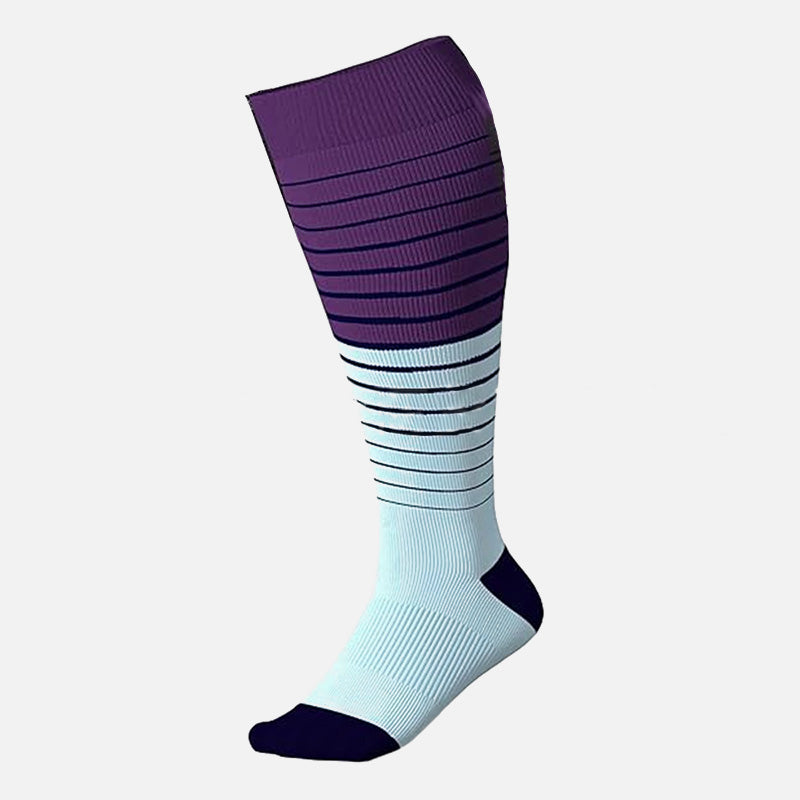 Plus Size Color Block Striped Compression Socks(3 Pairs) - image 4