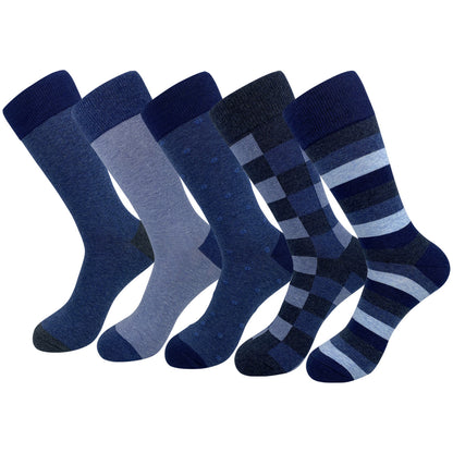 Deep Blue Crew Socks(5 Pairs) - image 0